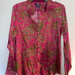 Chaps Button Down Women’s Dress-Shirt. Size Large.